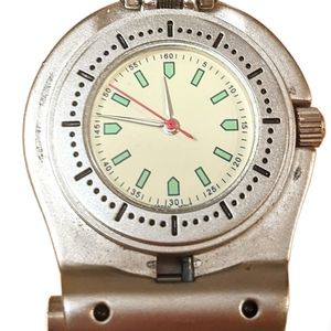 Rare vintage Golf watch carabiner silver retro watch White, Red, Green Face